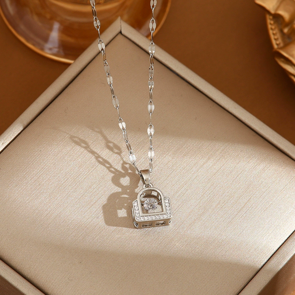 Handbag Zirconia Gold-Plated Necklace