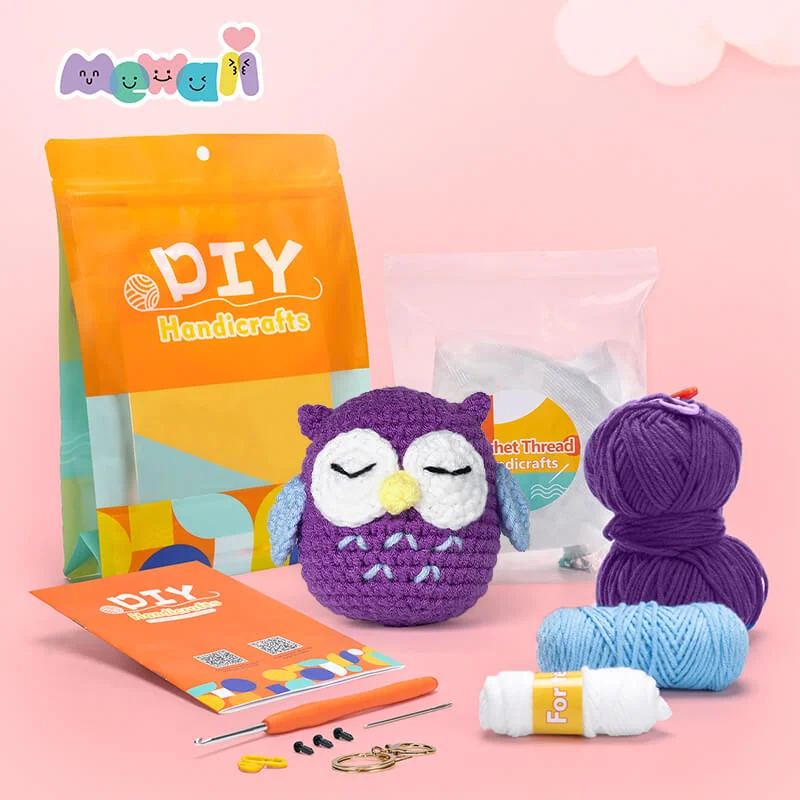 Mewaii Beginner Crochet Kits With Easy Peasy Yarn Crochet Kawaii Animal Knitting Kits With Step-By-Step Video