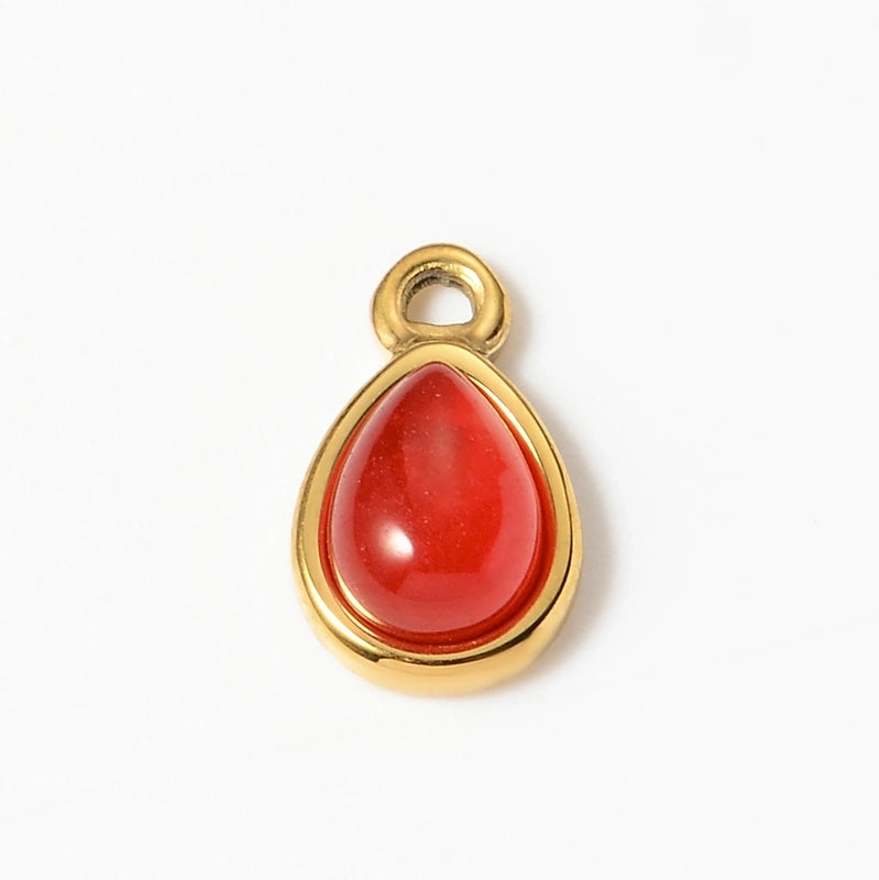 1 Piece 12 * 19mm 8*13mm 304 Stainless Steel Natural Stone Geometric Pendant Jewelry Accessories