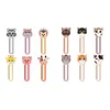 (US Local)6Pcs PET Cartoon Animals 5D DIY Diamond Art Ruler Book Mark for Reading Day Gift
