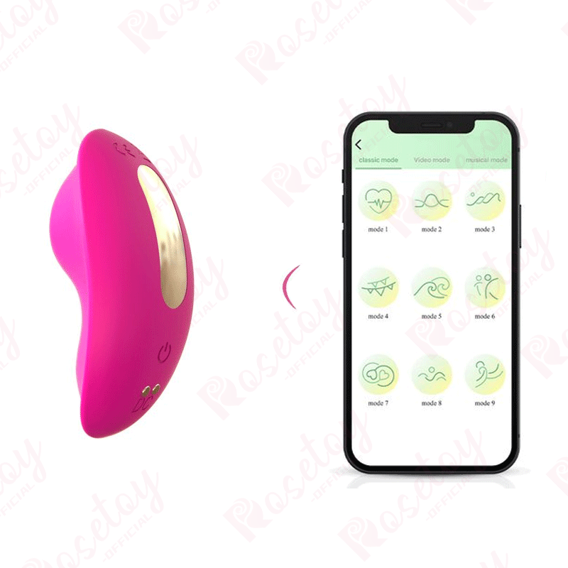 Smart App Control Silicone Wearable Clitoral Vibrator - Rose Toy