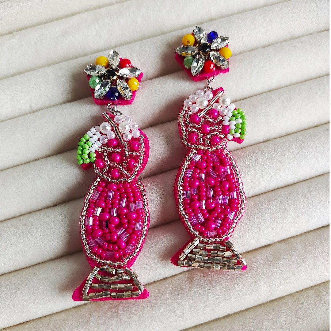 Dvacaman Boho Handmade Beaded Leaf Parrot Pendant Earrings for Women 2022 New Design Wedding Jewelry Korean Drop Dangle Earrings