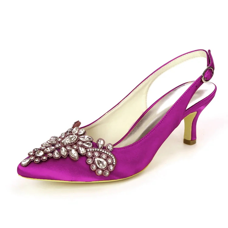Women's Elegant Medium Low Heel Evening Wedding Shoes Radinnoo.com