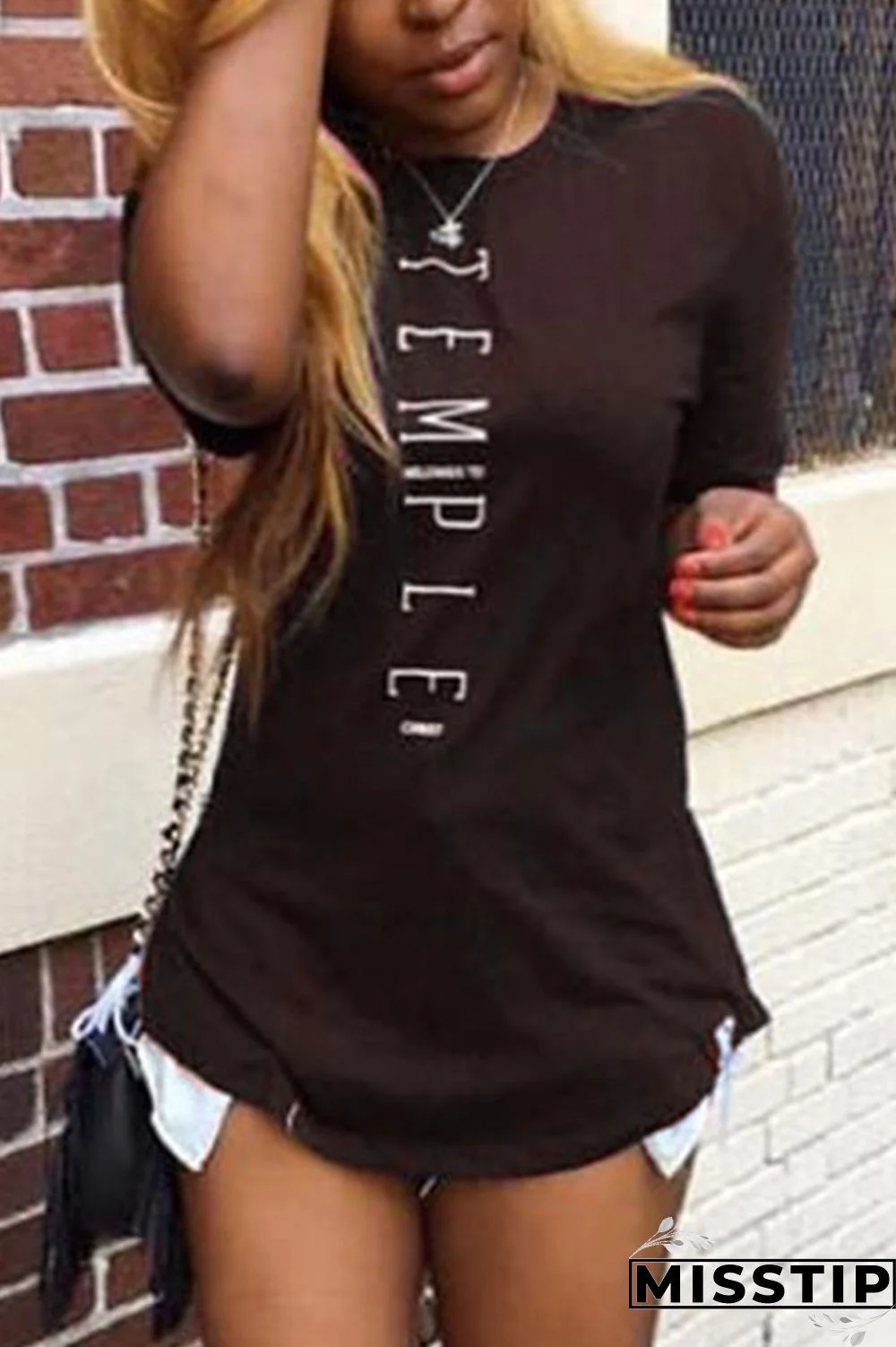 CoffeeColor Fashion Casual Printed Short-sleeved T-shirt Top