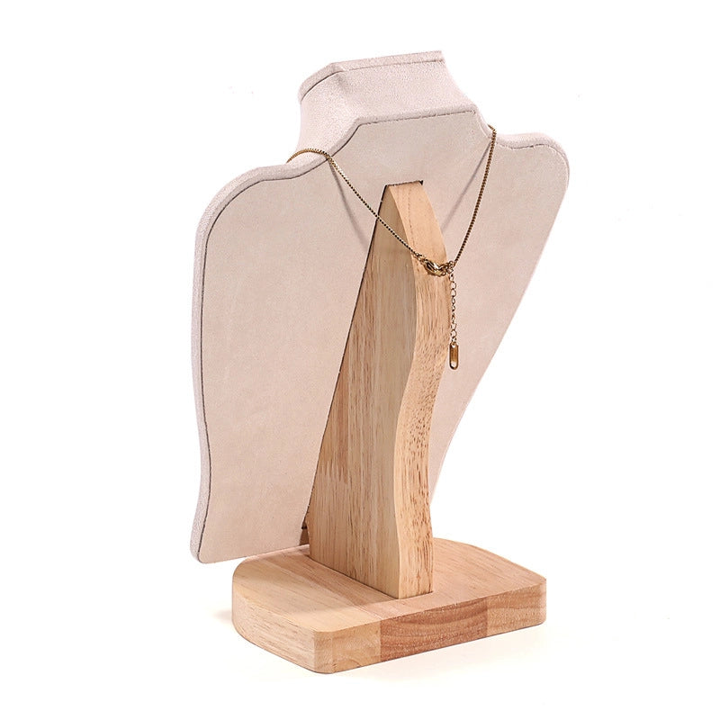 1 Piece Solid Wood Cloth Elegant Nordic Style Solid Color Jewelry Display Jewelry Rack