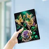 (US Local)DIY Diamond Art Diary Book Journal Notebook 60 Pages A5 Diary(Butterfly Rose)
