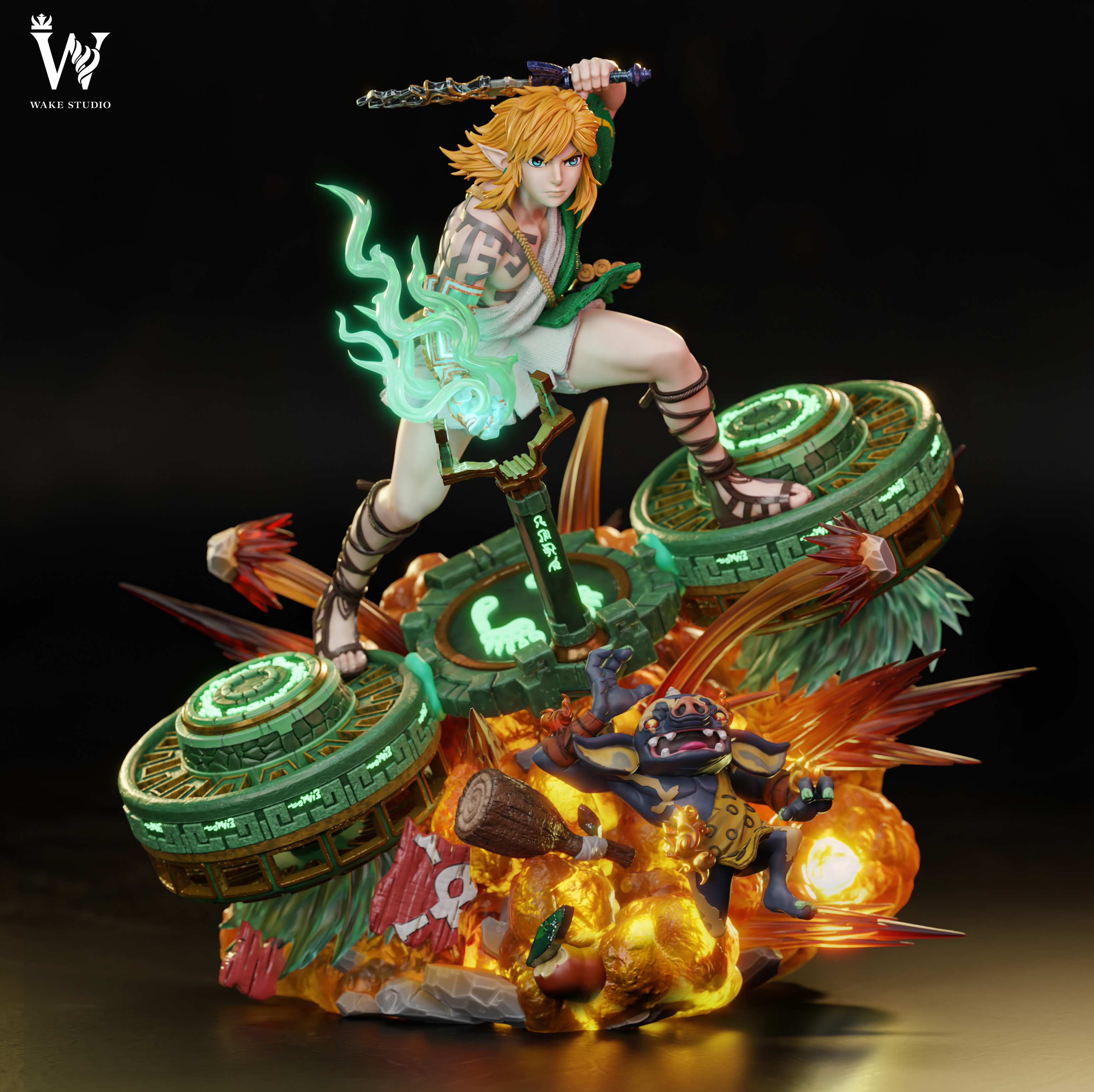 PRE-ORDER Wake Studio  Legend of Zelda Link with LED 1/4 Statue(GK)