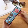 DIY Leather Diamond Painting Glasses Storage Case Mosaic Kit (Q32 Flower)