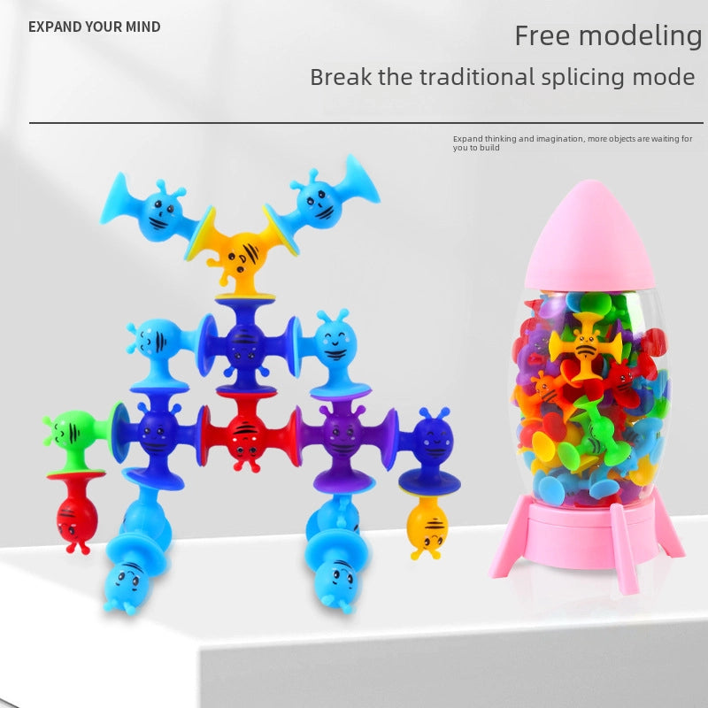 Hot Sale New Bee Sucker Varied Soft Building Blocks Suction Music Sticky Music Educational Children’s Toys