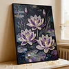 (40x50cm)DIY Pearl Painting Lotus Flower Framed Handmade Pearl Material Art Kit Living Room Decor
