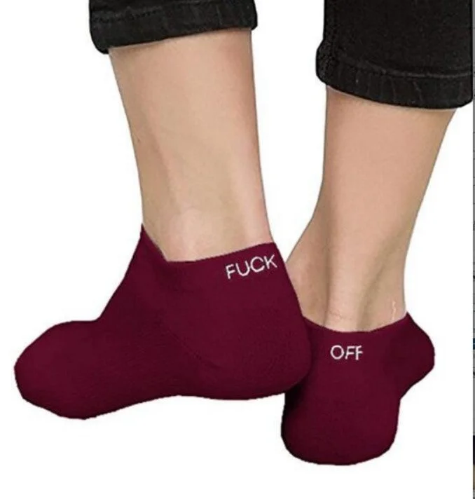 Letter Print Embroidery Unisex Ankle Socks