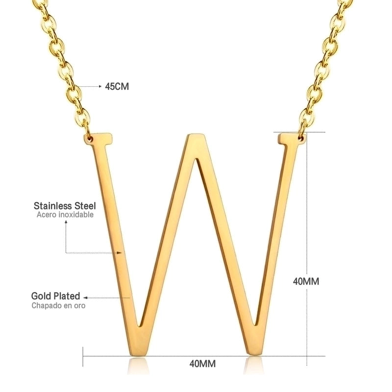 Stainless Steel Fashion Plating Letter Necklace