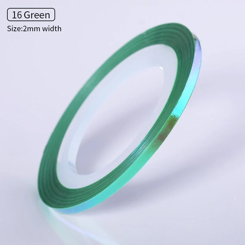 1mm 2mm 6mm Matte Glitter Nail Striping Tape Line Rainbow Multi Color Styling Tool Sticker Decal  DIY Decoration-Nail Inspo