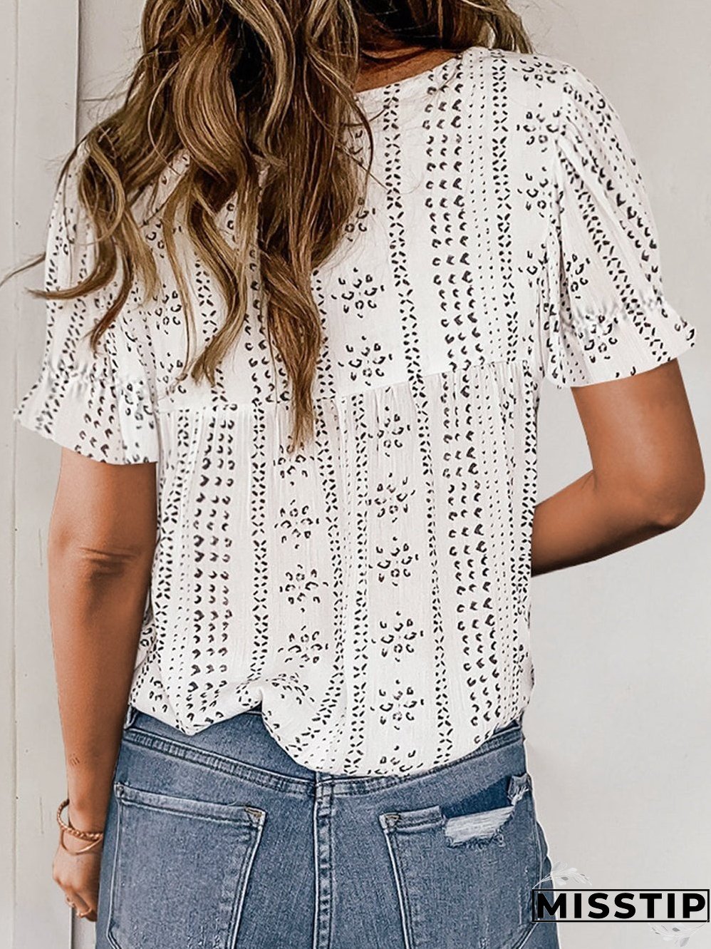 White Floral Embroidered Lightweight Summer Blouse