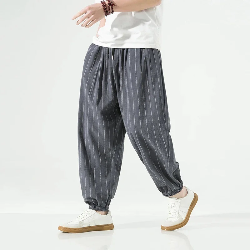 Relaxed-Fit Striped Joggers