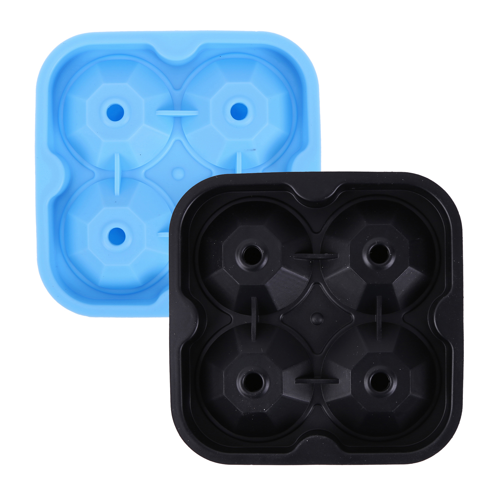 

Ice Cube Tray Silicone, 4 Cavity Flexible Large Diamond Ice Ball Maker Mold, Blue, 501 Original