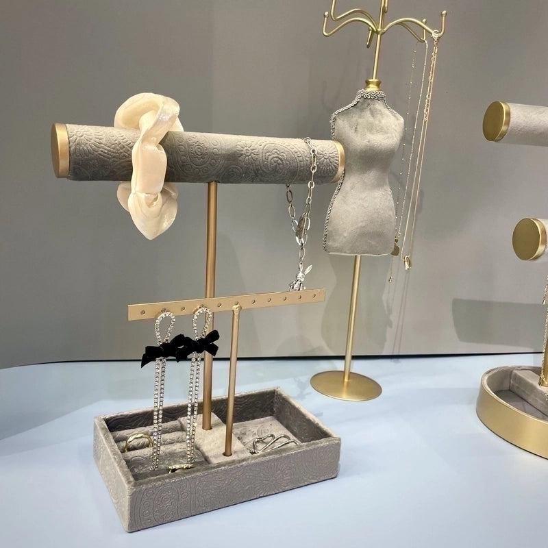 Minimalist Round Metal Spray Paint Jewelry Rack 1 Piece