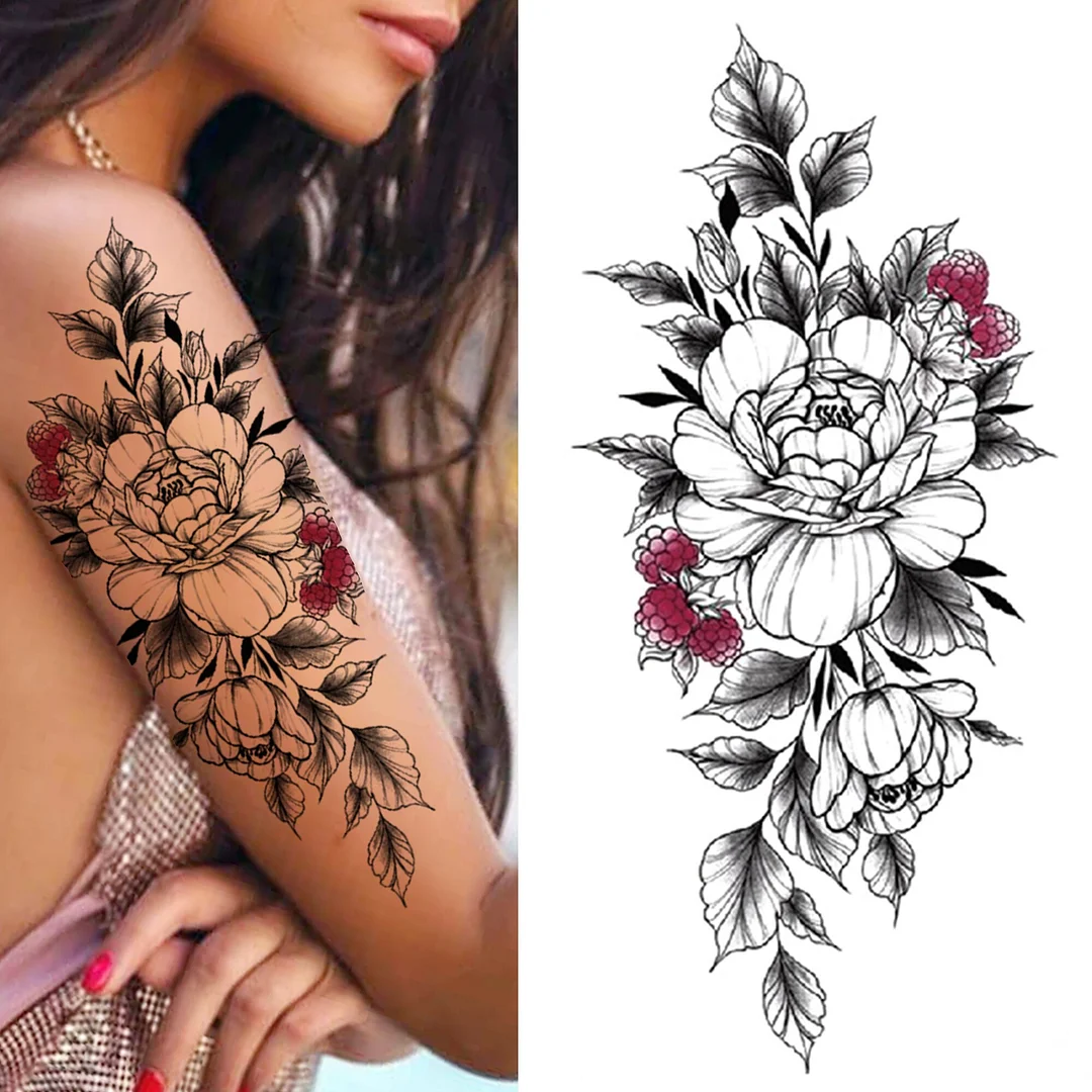 Sdrawing Tiger Diamond Temporary Tattoos For Women Men Cross Lion Skull Tattoo Sticker Black Wolf Fake Forest Animal Tatoo Forearm