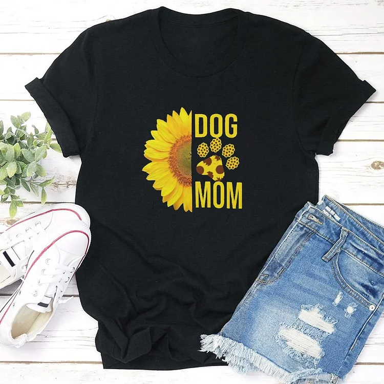 Dog Mom Sunflower  T-shirt Tee - 01708-Annaletters