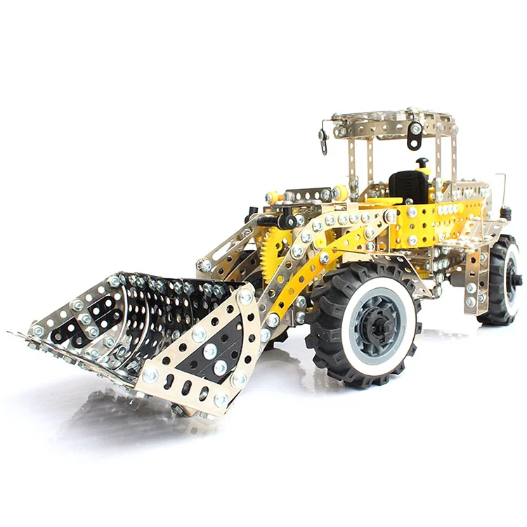 1176Pcs Simulation Construction Vehicle Loader Model Kits DIY Metal