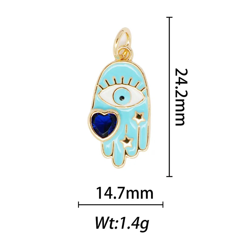 1 Piece 13.8*28.1mm 15.9*26mm 21.7*28.4mm Copper Pearl Zircon 18K Gold Plated Animal Paw Print Shell Jewelry Accessories Pendant