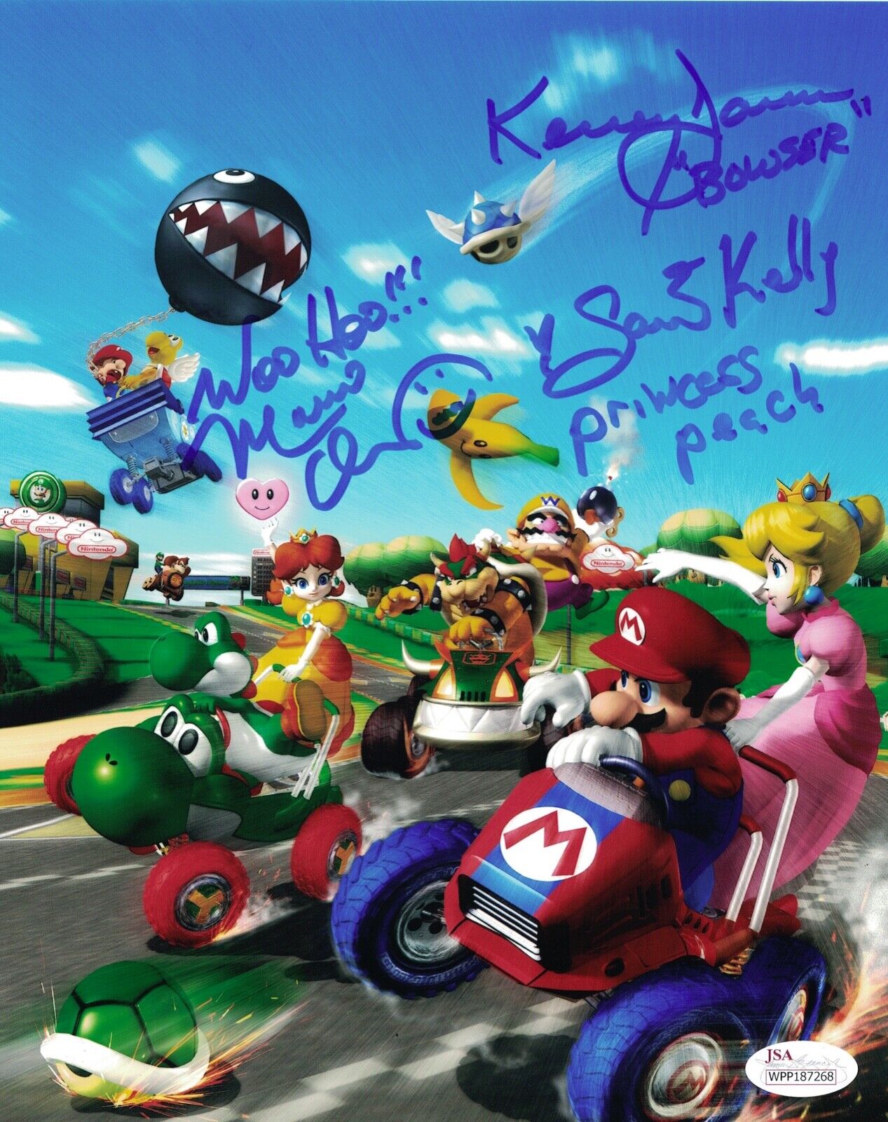 Charles Martinet Super Mario Bros Cast x3 Signed 8x10 Photo Poster painting Autograph JSA COA