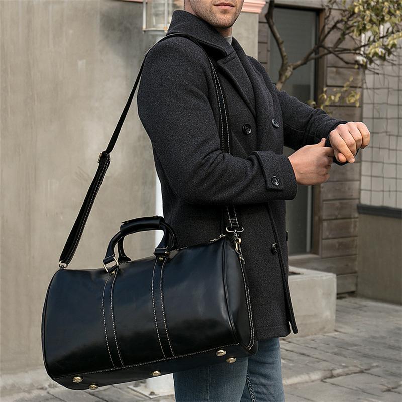 Genuine Leather Comfortable Grab Clean Silhouette Spacious Interior Carryall Bag for Traveling