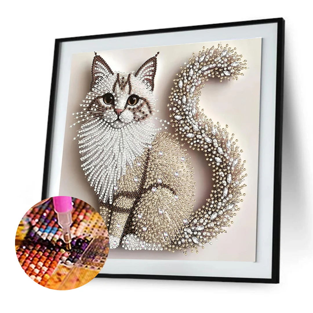 Diamond Painting - Partial Special Shaped Drill - Cat(Canvas|30x30cm)