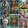 (Multi-Style) Tiger- 11CT Stamped Cross Stitch 40*40cm/40*55cm