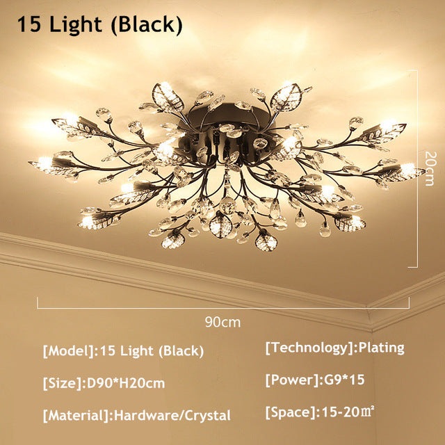 Vintage LED Ceiling Light Crystal Ceiling Lamp For Living Room Loft