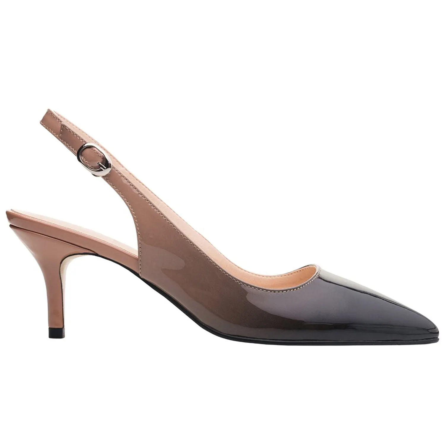 Women's Pointed Toe Slingback Shoes Kitten Heel Pumps Comfortable Dress Gradient Shoes-vocosishoes