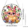 Yellow Chick 2D flache DIY-Acryl-Diamantmaler-Uhrenanh&auml;nger mit Uhrfunktion 9,65x9,65 Zoll f&uuml;r W&auml;nde oder Fensterdekorationen zu Hause