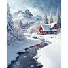 Snow Cabin-11CT Stamped Cross Stitch 40*50cm tapestrymarket