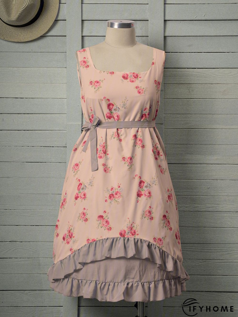 Casual Sleeveless Plus Size Printed Dress | IFYHOME