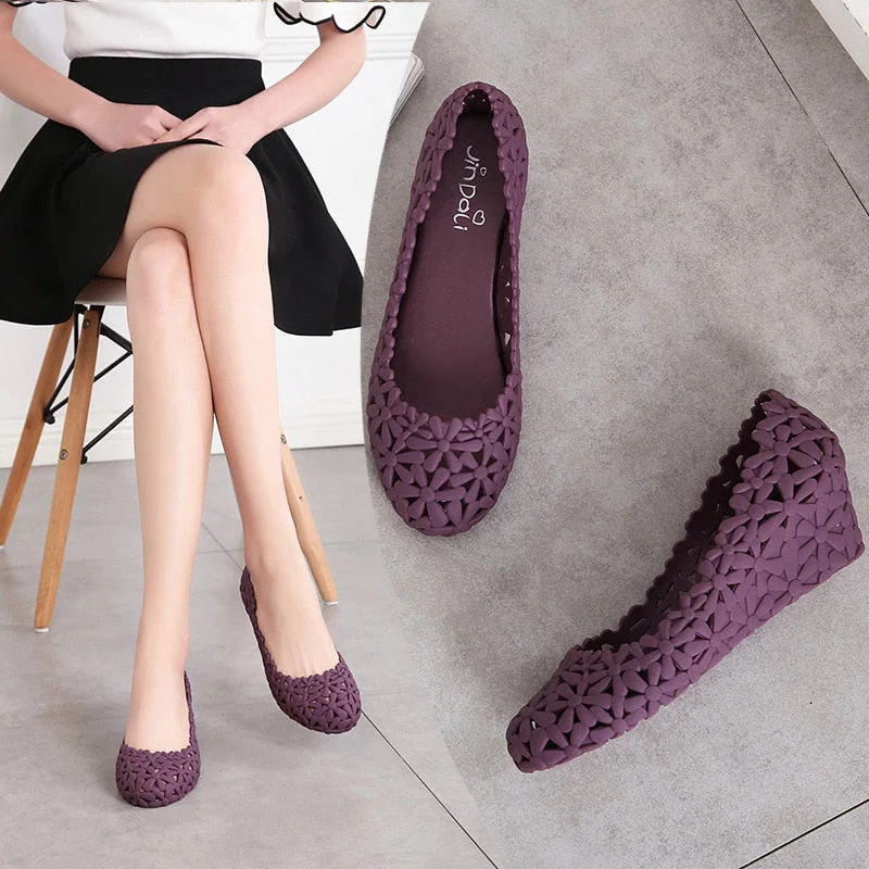 famous designer D'Orsay jelly med-high heels shoes woman pointed toe candy color pumps shallow mouth summer mules shoes sandals