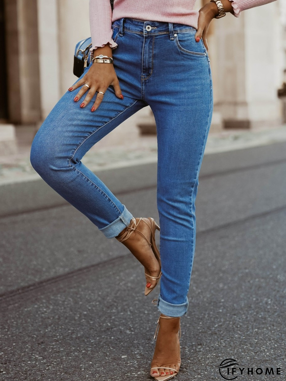 Plain Denim Loose Casual Jeans | IFYHOME