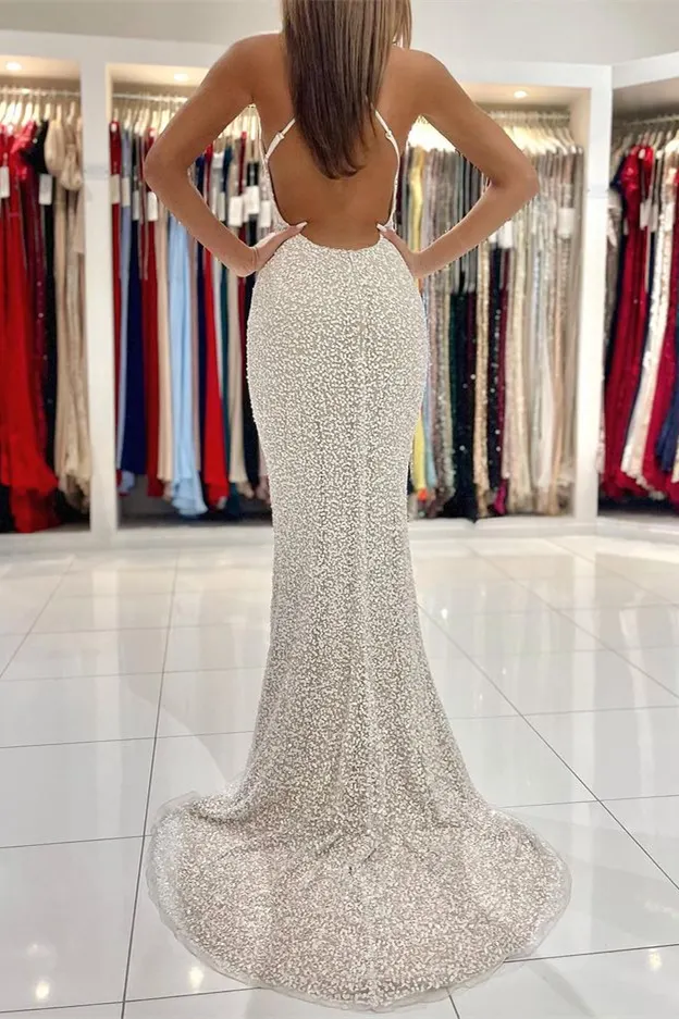 Sexy Unique Backless Mermaid Spaghetti Straps Prom Dress main image 0