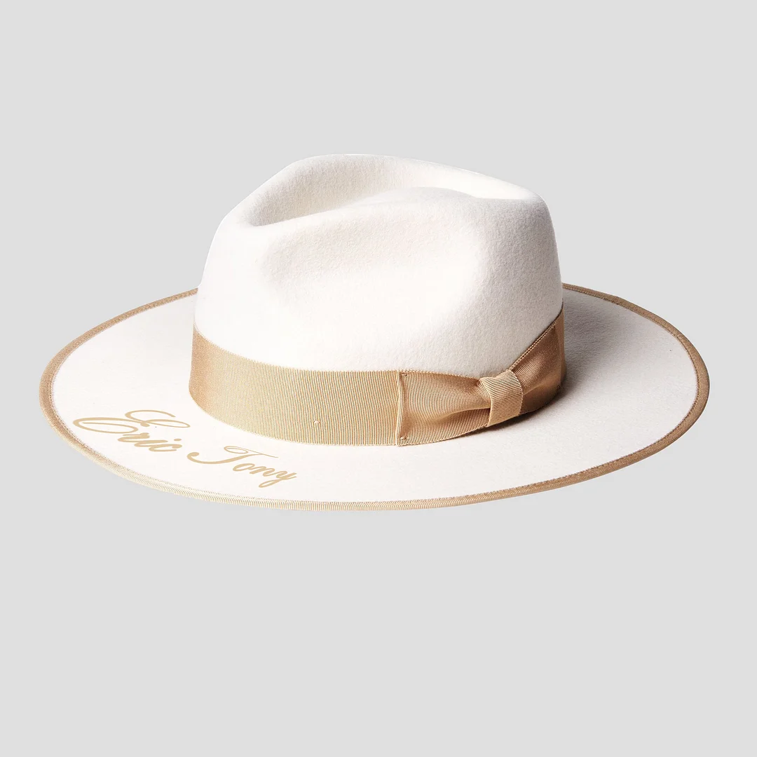 Ferguson Fedora - Ivory [Fast shipping and box packing](Customize  name)