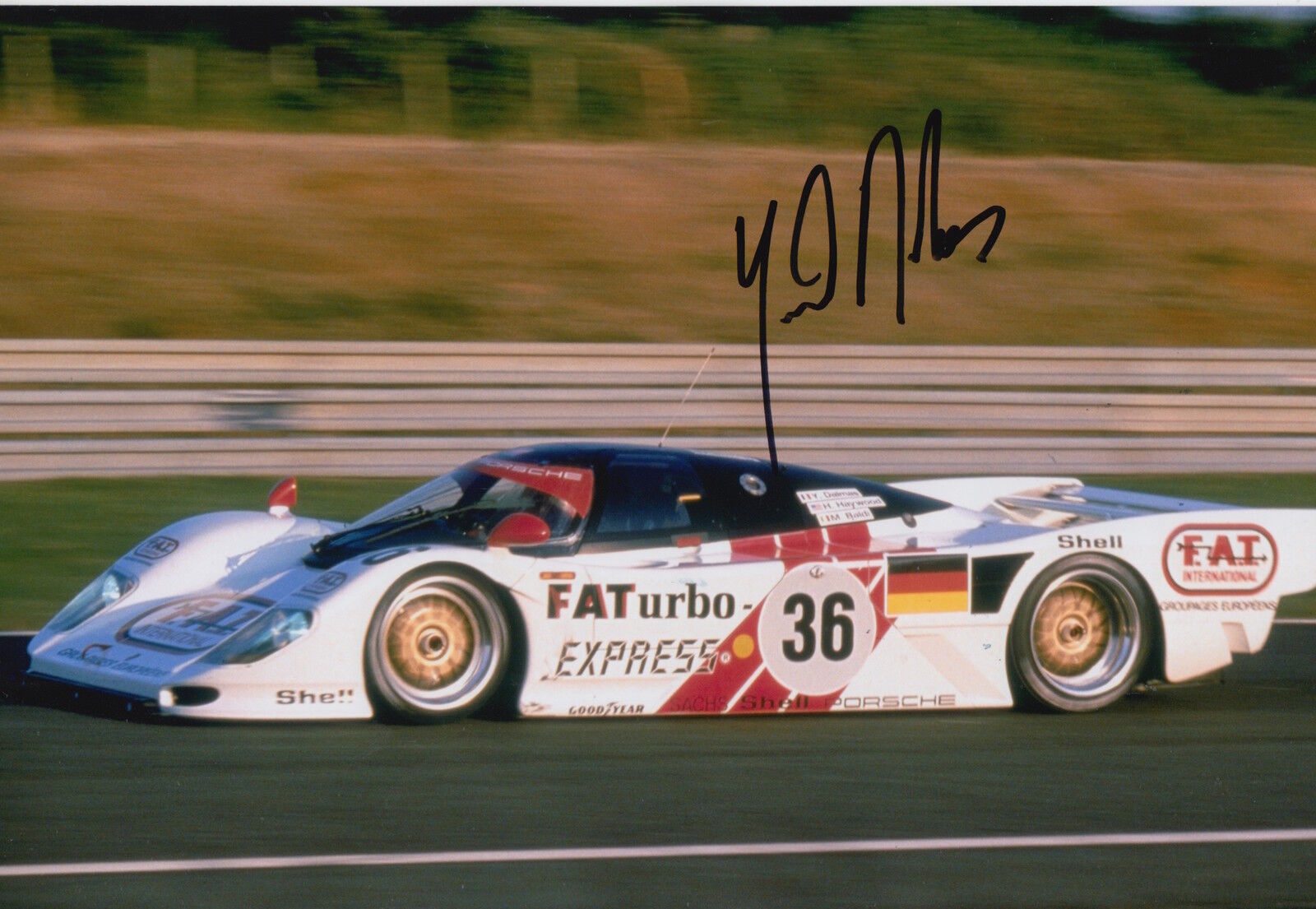 Yannick Dalmas Hand Signed 12x8 Photo Poster painting Le Mans Porsche.