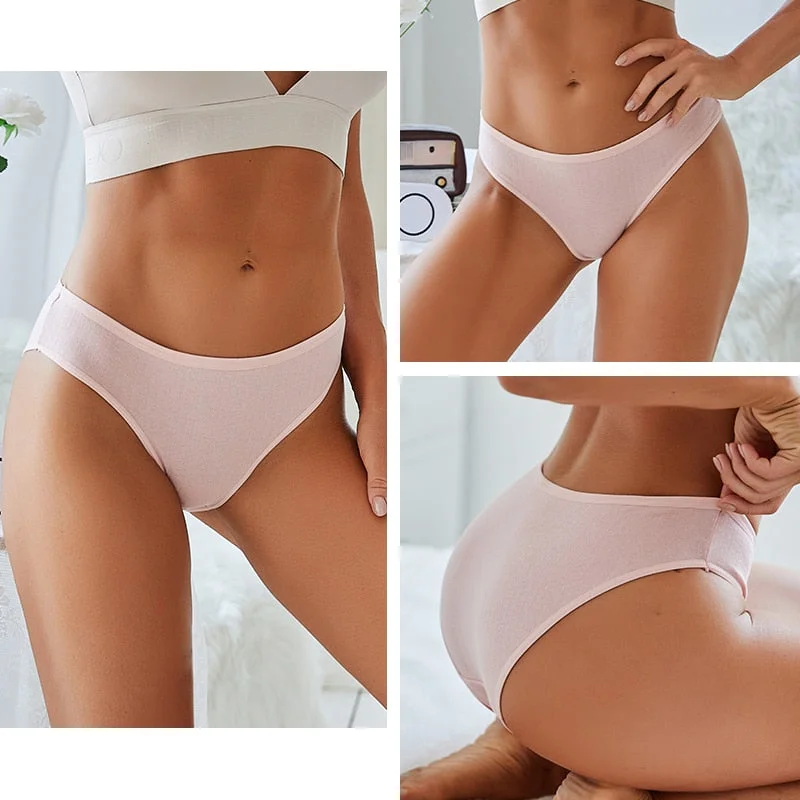 FINETOO 1/2PCS Sexy Panties Women Underwear Cotton Panties Female Underpants Solid Color Soft Woman Briefs M-XL Pantys Lingerie