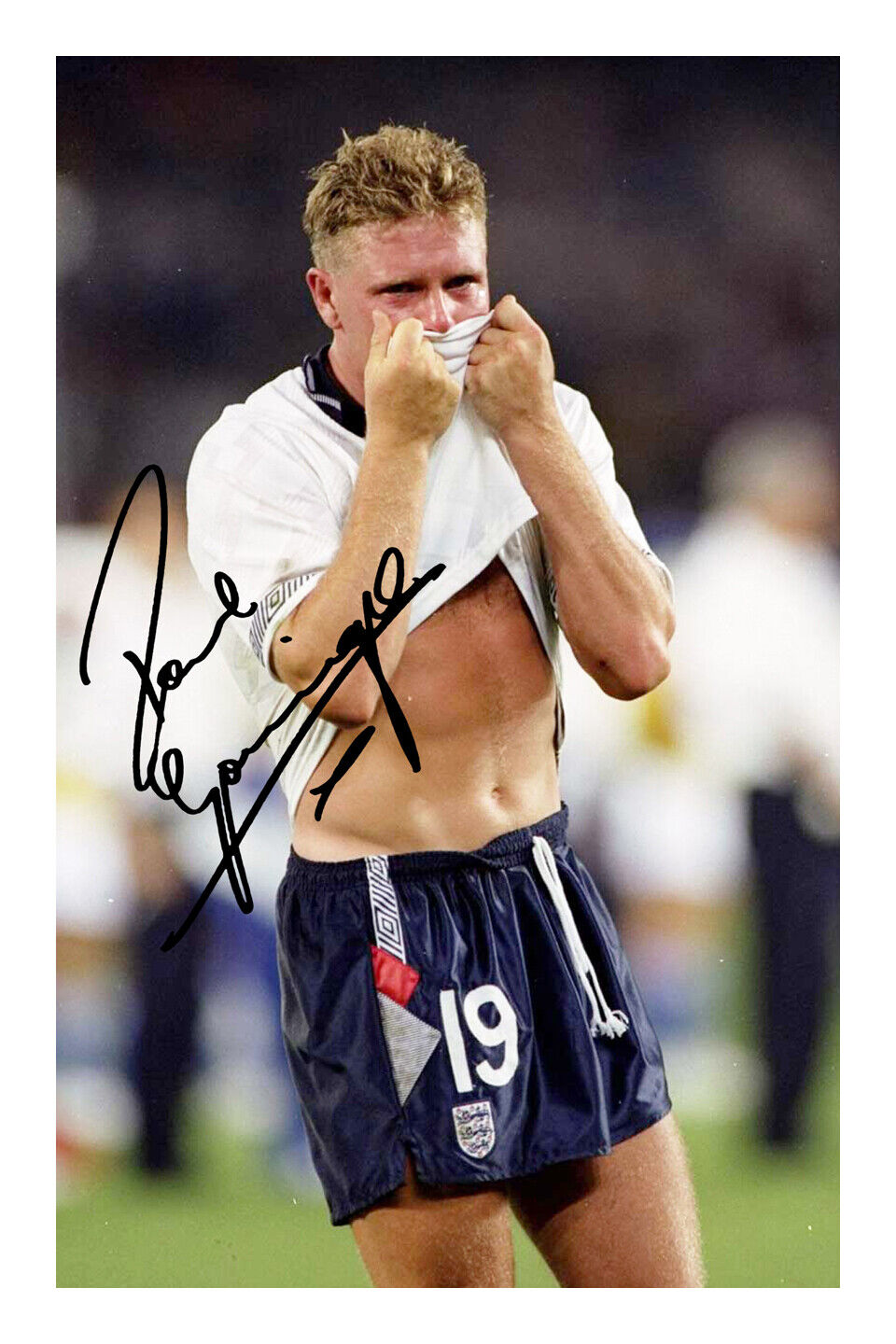 Paul 'Gazza' Gascoigne Signed Autograph Photo Poster painting Print England Football