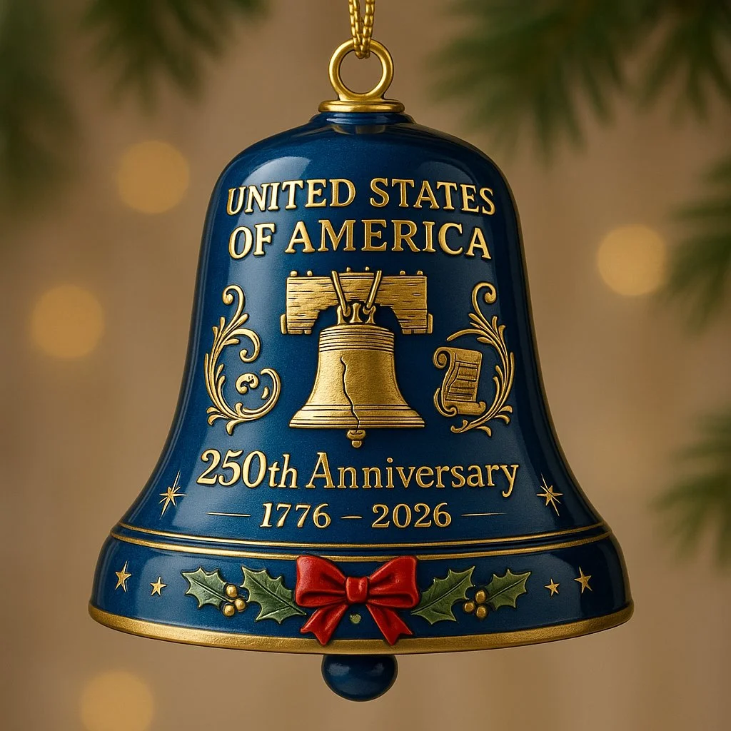 🌟Proudly made in Texas. USA🔔United States 250th Anniversary Bell Ornament