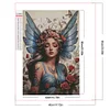 (US Only)5D DIY Full Round Drill Partial AB Diamond Painting Butterfly Girl Decor 45x65cm