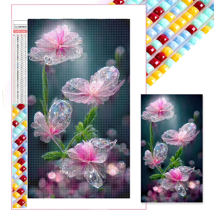 Full Square Diamond Painting - Crystal Clear Flowers 40*70CM