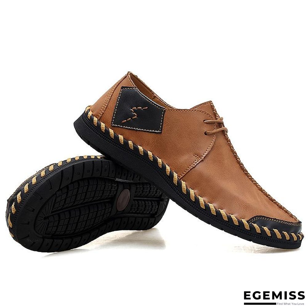 Men Casual Cow Leather Light Comfortable Split Leather Flats Shoes | EGEMISS