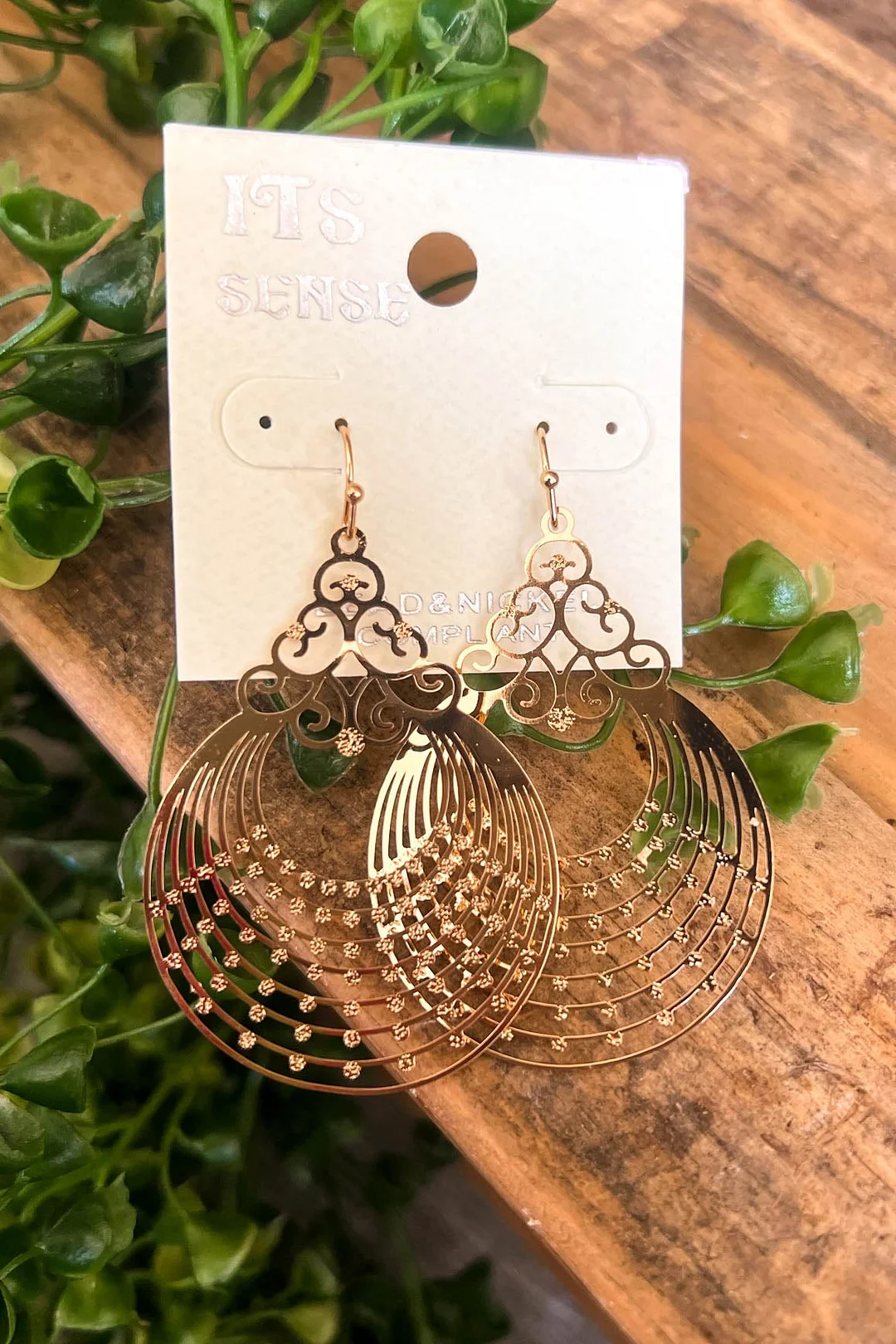 Crystal Effects Earrings - Gold