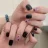 Qinice 24Pcs/Set Milkshake Diamond Lattice Wearing False Nails Tips Fall Winter Adhesive Fake Nails Removable French Press on Nail Art