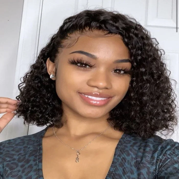 Wignee Brazilian 12 Inches Jerry Curly Wave 2x4 Side Part Lace Part Wigs Wignee hair