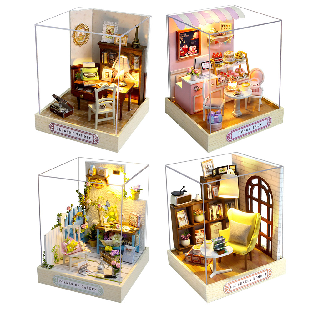 DIY Miniature Doll House Cabin Kid Child Handcraft Cottage Building Model