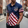 America 250th Anniversary American 1776-2026 Shirt Breathable Stylish Printed Polo Shirt Multi-Purposes Versatile Patriotic Polo Shirt for Friends Family Patriotic Compatriots
